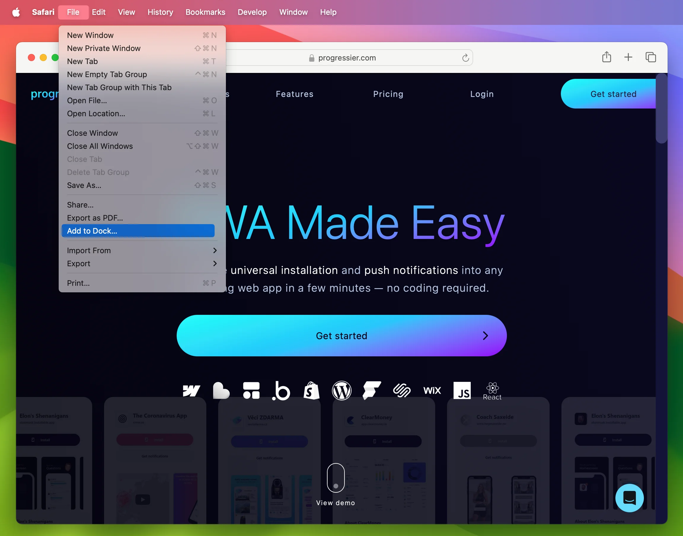 Add to Dock macOS