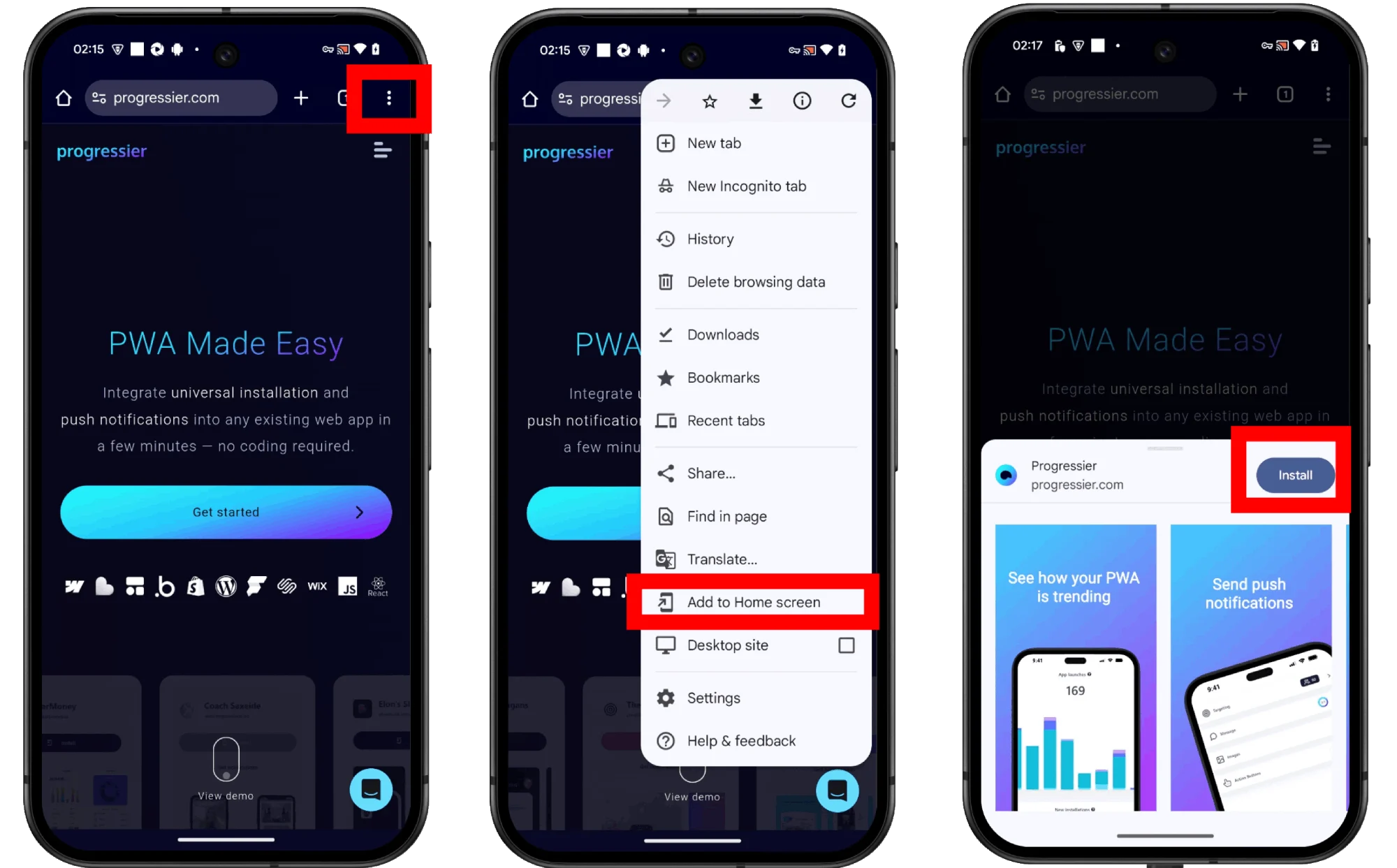 Installing a PWA on Android