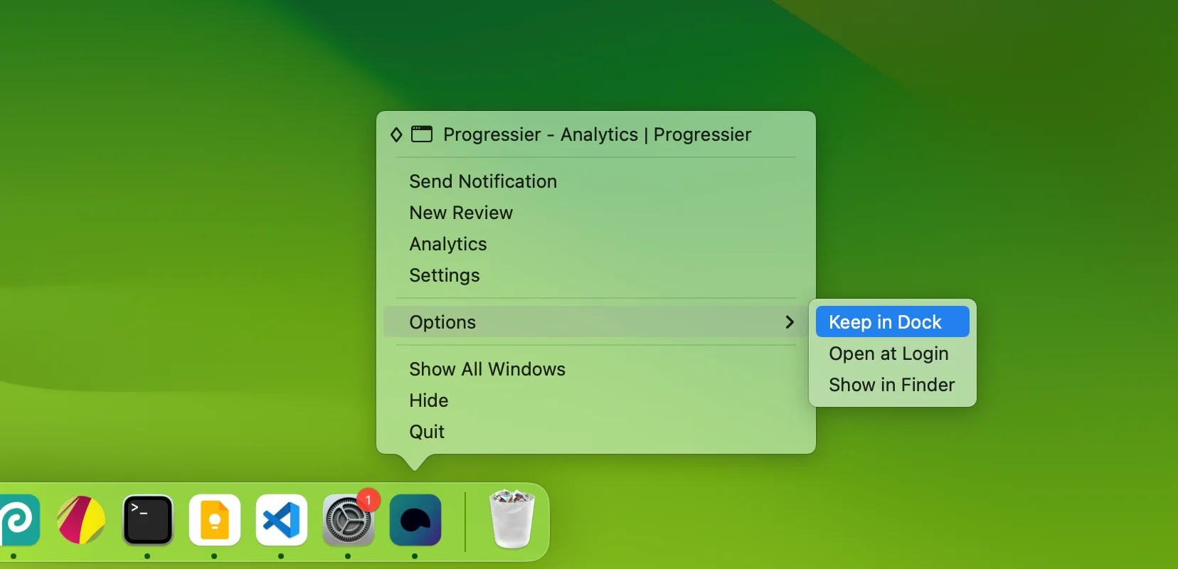 Keep in Dock macOS