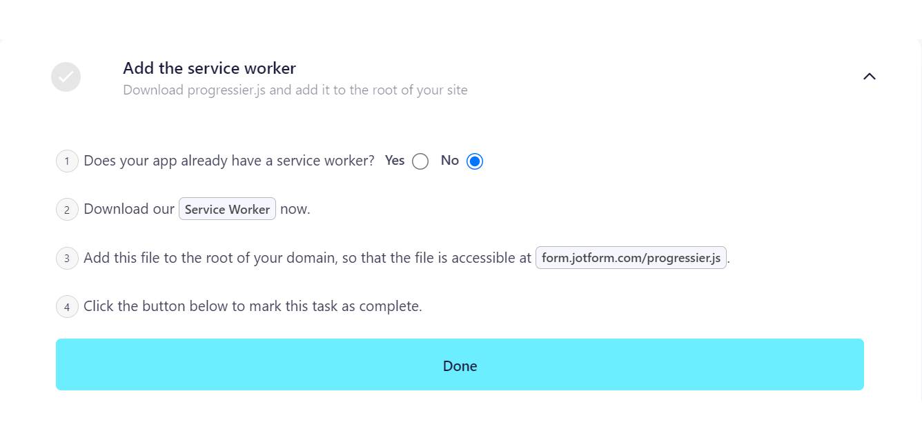 Illustration screenshot for Download our service worker file