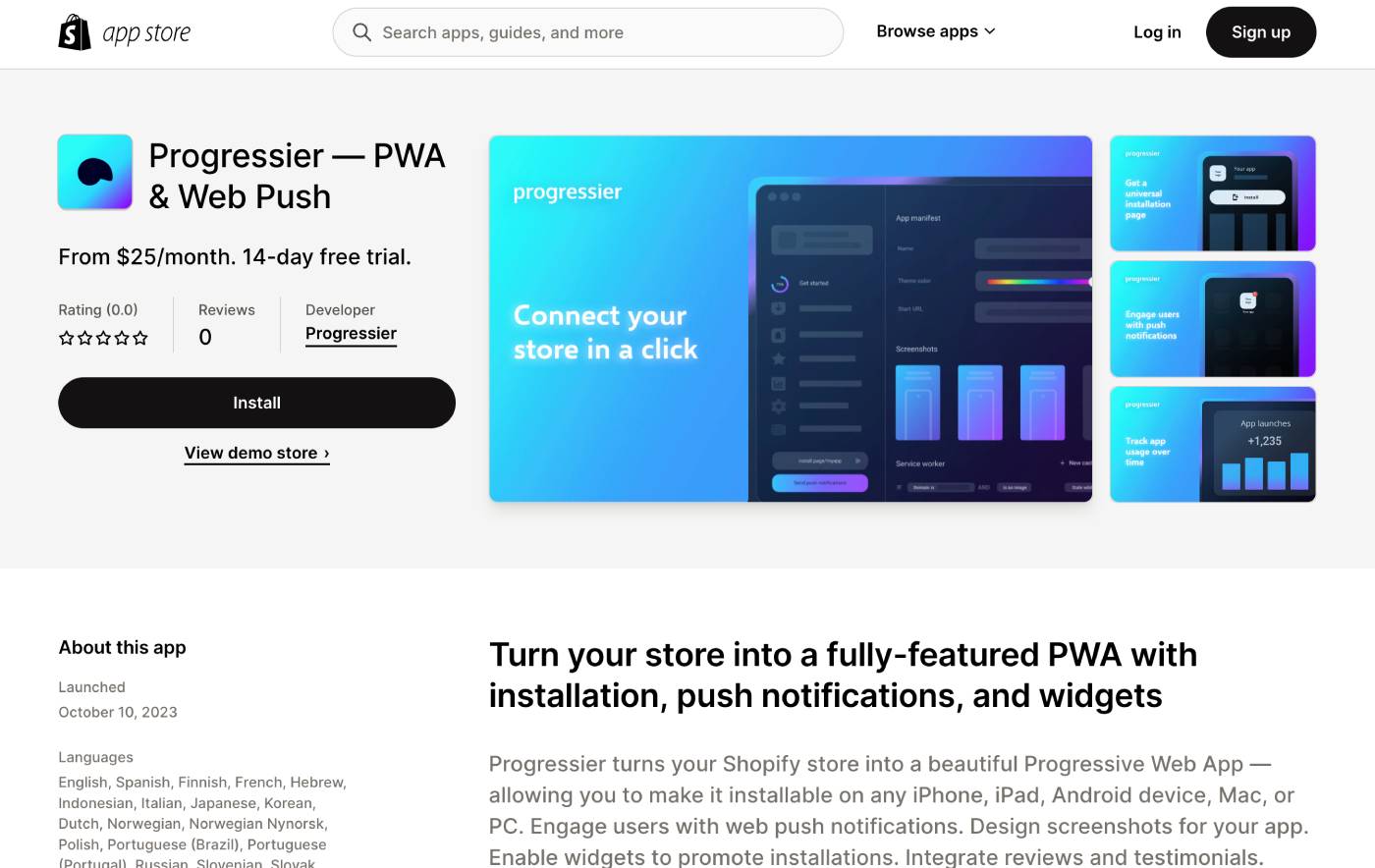 Illustration screenshot for Install Progressier